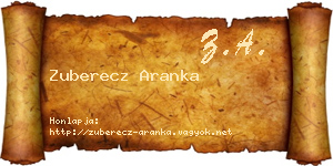 Zuberecz Aranka névjegykártya