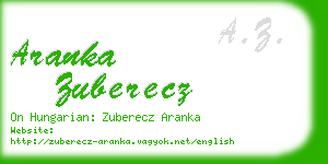 aranka zuberecz business card